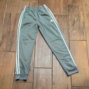 adidas Kids Gray Sweatpants with White Accents